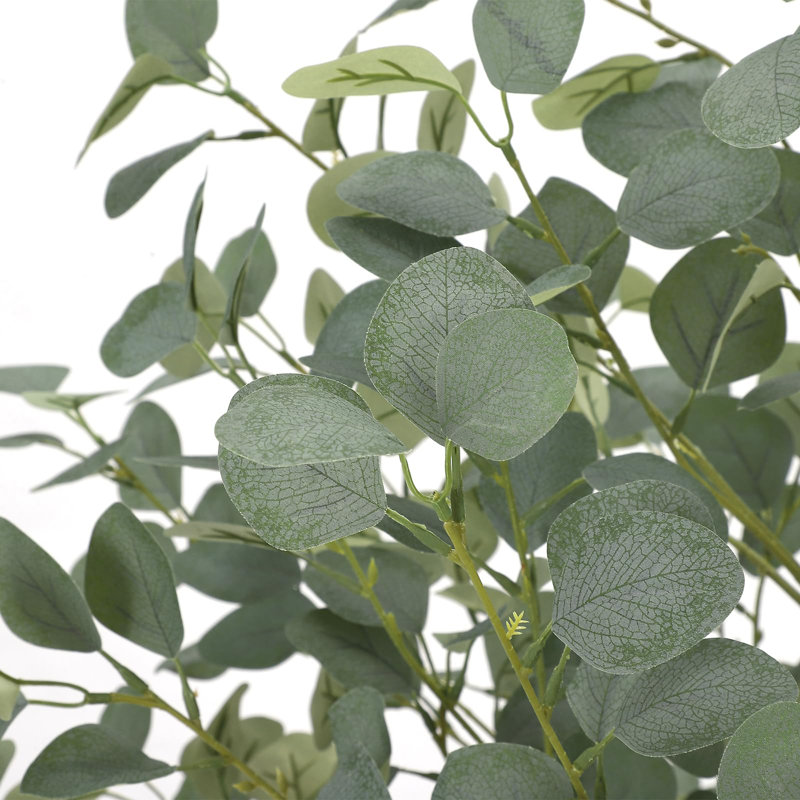 Arbre d'eucalyptus artificiel, faux eucalyptus avec des feuilles d'argent, H 72 po x l 6 po x P 6 po