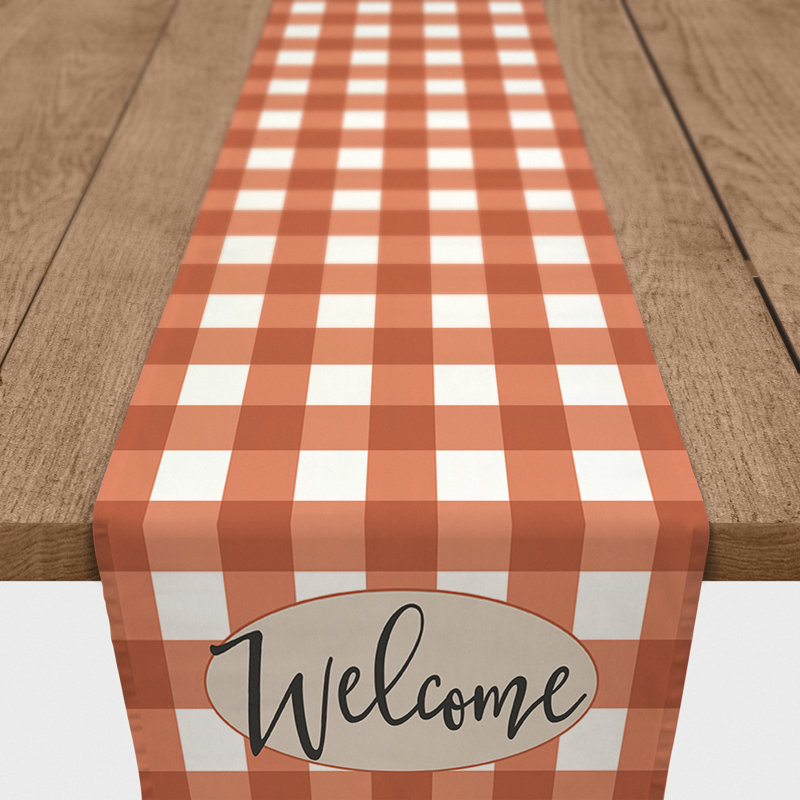 Corona Welcome Buffalo Check Table Runner, 90" L x 16" W