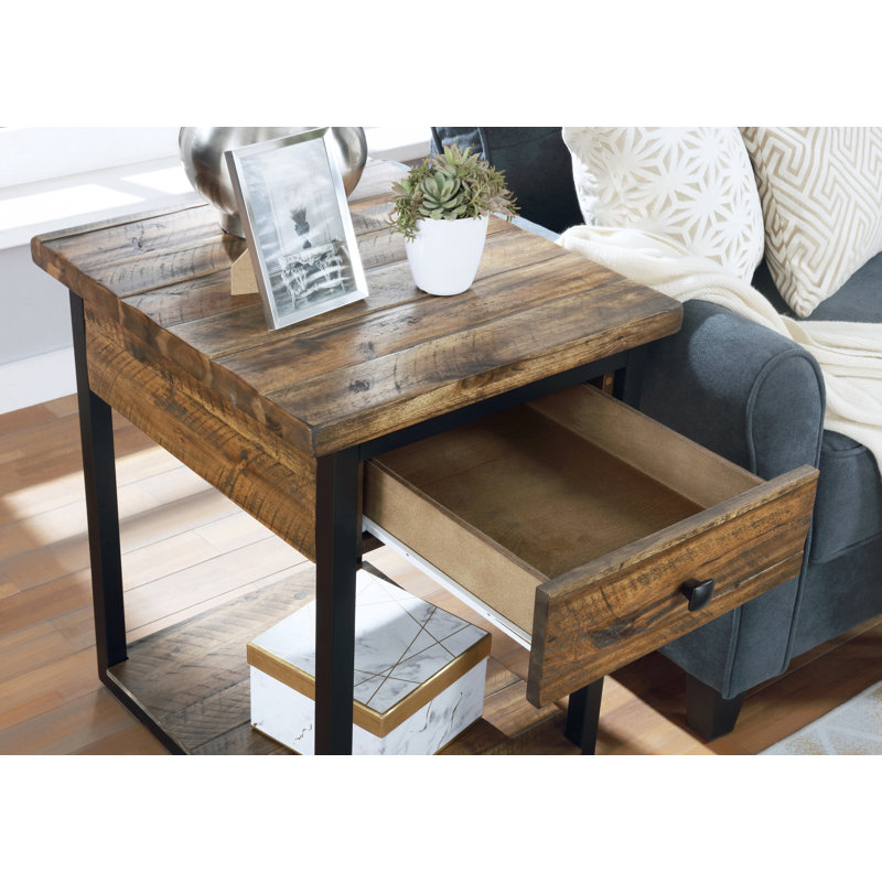 Sturminster Rustic Solid Wood Metal 3 Coffee Table And End Tables