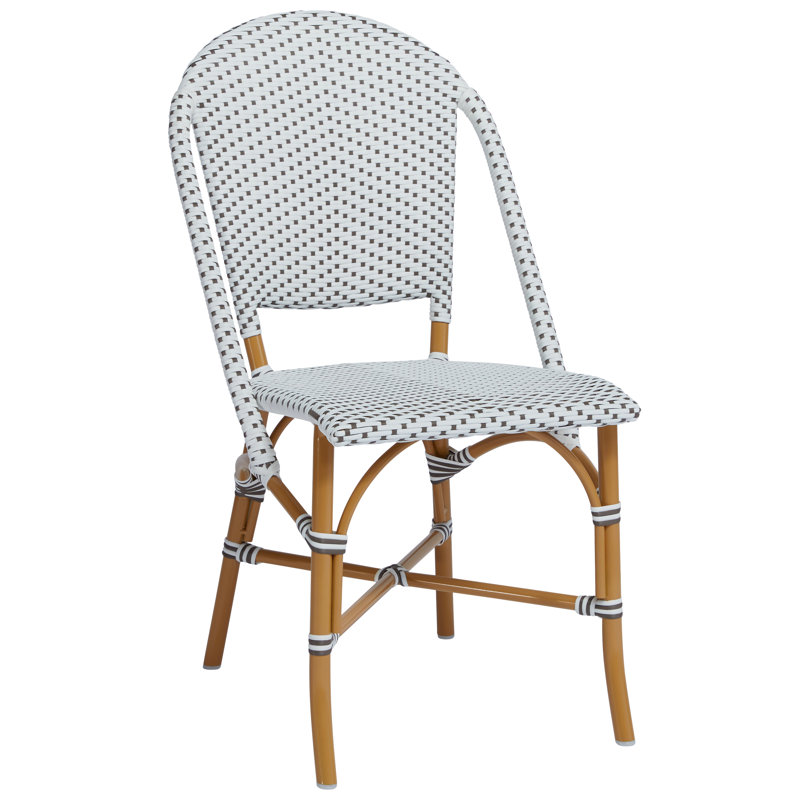 Chaise d'appoint Sofie, Blanc avec pois cappuccino