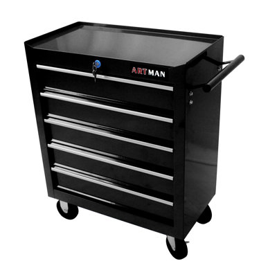 5 Drawer Tool Chest, Tool Storage Cabinet for Garage Storage with 4 Wheels and Locking System