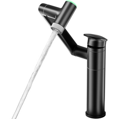 Robinet pour salle de bain à poignée simple Mate avec affichage de la température et pivot à 1 080 po