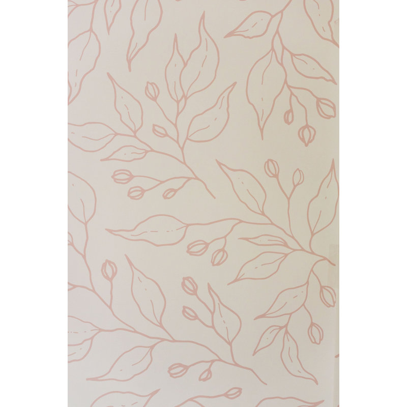 Floral Wallpaper, Cream/Brown, Non-Pasted