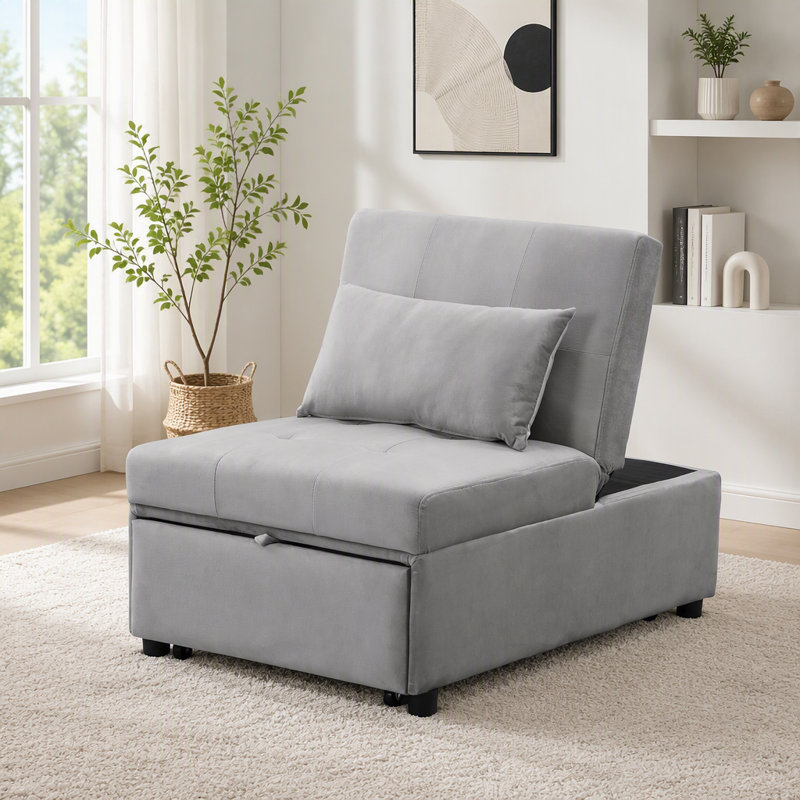 Convertible Folding Ottoman Sofa Bed with Multi-Functional Design