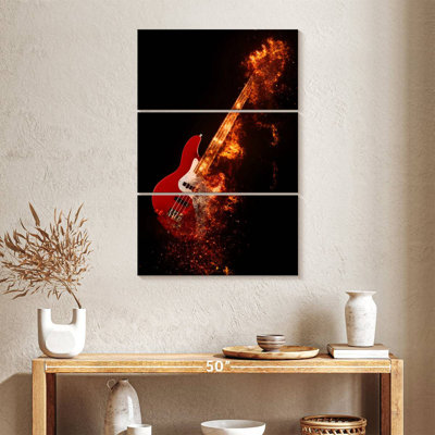Flaming Bass Guitar