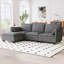 Canapé de grande taille à 3 places de 107,8 po, canapés en forme de L avec repose-pieds mobile, accoudoirs avec poches, fauteuils en tissu modernes pour le salon, l’appartement, le bureau-357699681
