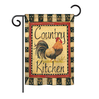 La nature de la cuisine du pays a des animaux de ferme à 2 côtés, 18,5 x 13 po. drapeau de jardin