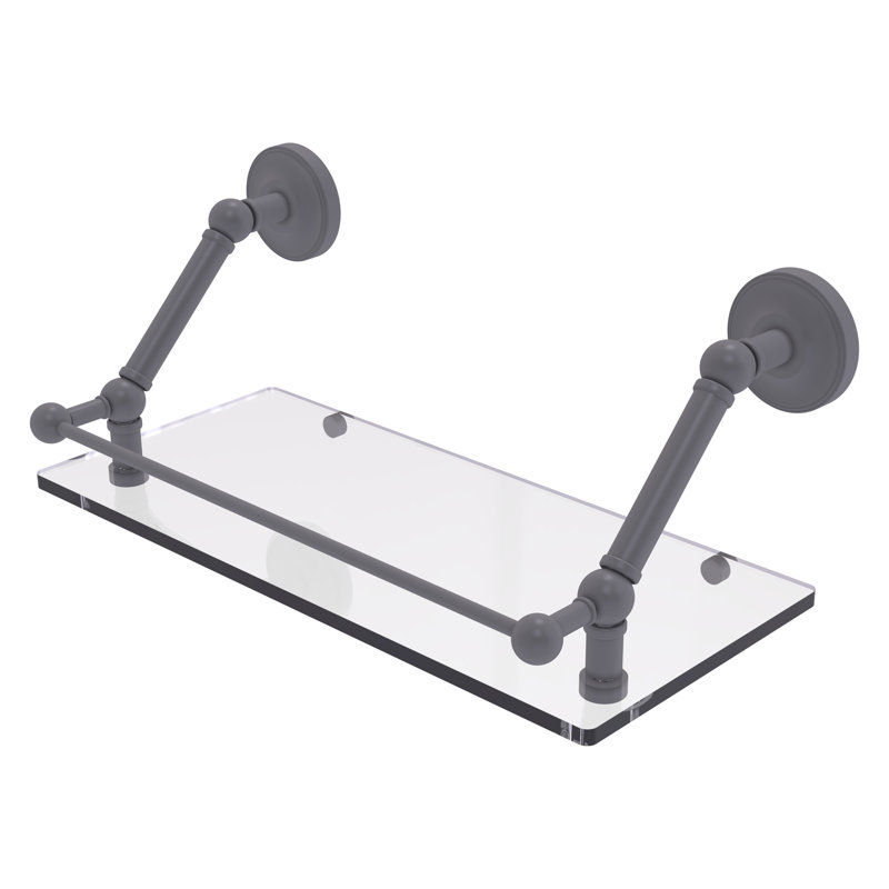 Tablette flottante avec barre de galerie Alcott, Gris mat, H 8 po x l 18 po x P 8,6 po
