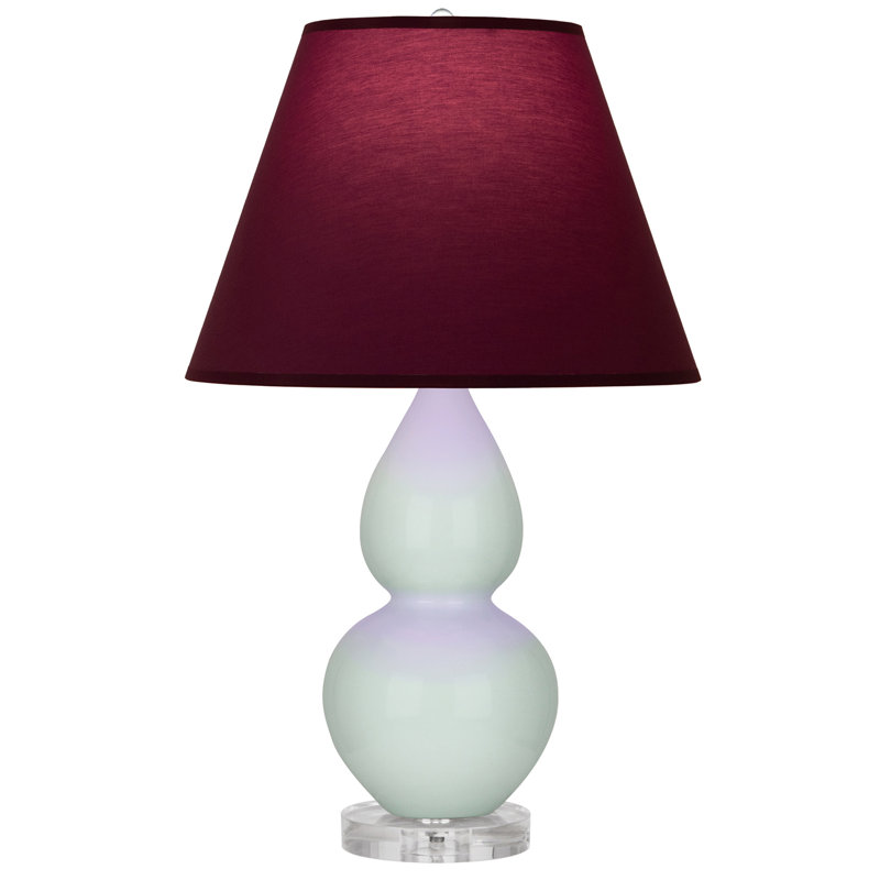 Petite lampe d'appoint à double gourde, Céladon, Prune / lavande