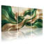 Ensemble de 3 tableaux abstraits sur toile, motif vagues vertes et dorées, pour la décoration du salon et de la chambre.-741551922
