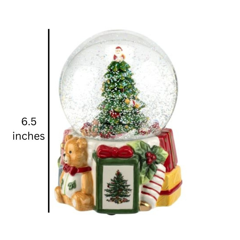 Spode Christmas Tree Musical Snow Globe 6.5"