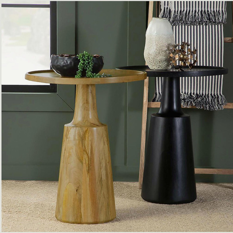 Table d'appoint à piédestal naturel, Brun