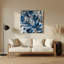 Aquarelle florale, art mural bleu en métal 62-442951761