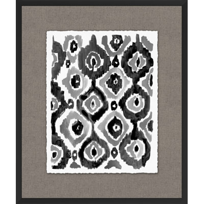 Inked Ikat - Peinture encadrée sur papier