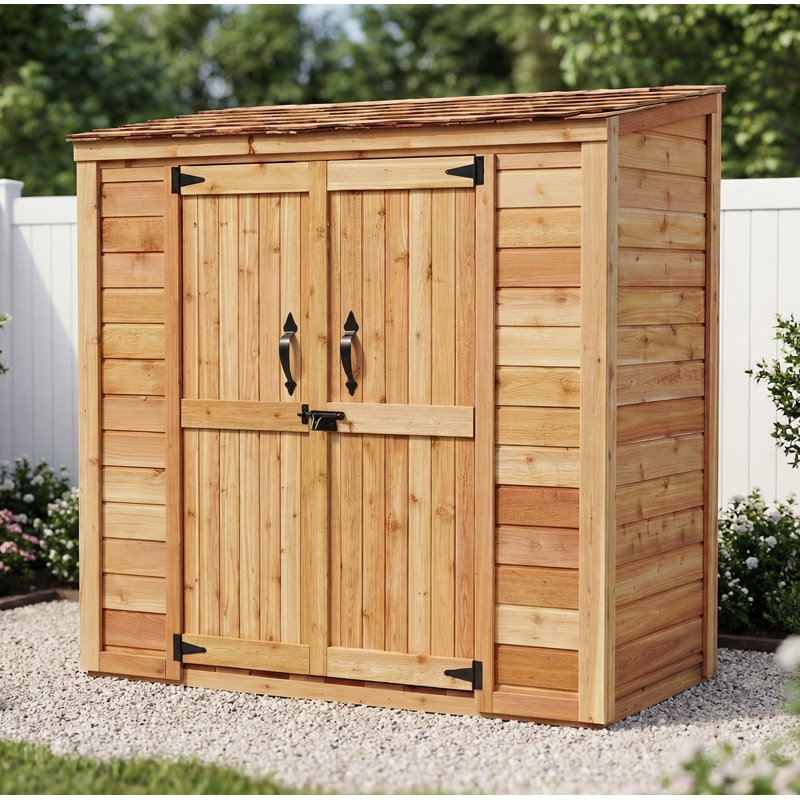 6 ft. W x 3 ft. D  Garden Chalet Cedar Wood Storage Shed