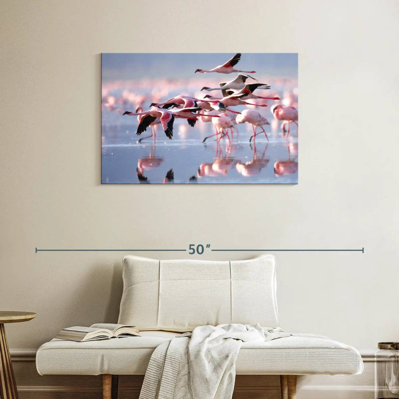 Brampt Lesser Flamingos, 24" H x 36" W