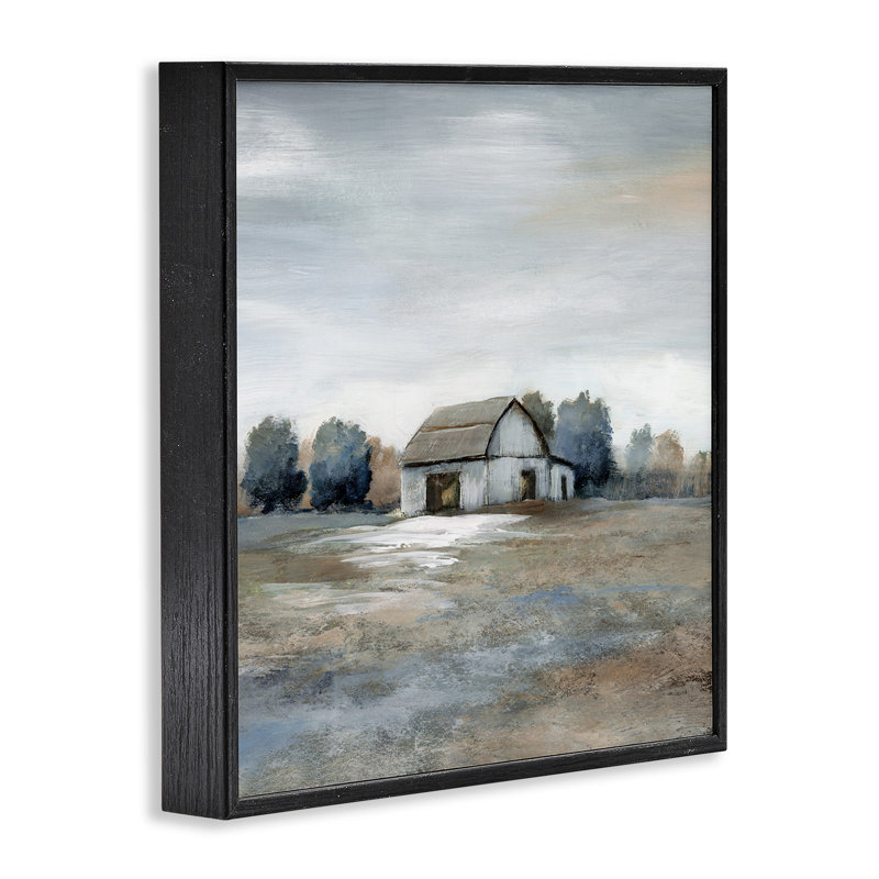 Art de giclée noire encadrée par campagne, tons neutres, H 12 po x l 12 po x P 1,5 po, Giclée encadrée noir minuit