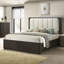 Grand lit en similicuir avec lit capitonné Mobilier de chambre à coucher en bois-911442810