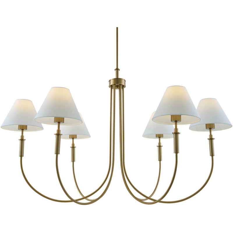 Celeste Chandelier, 6 Lights, Brass