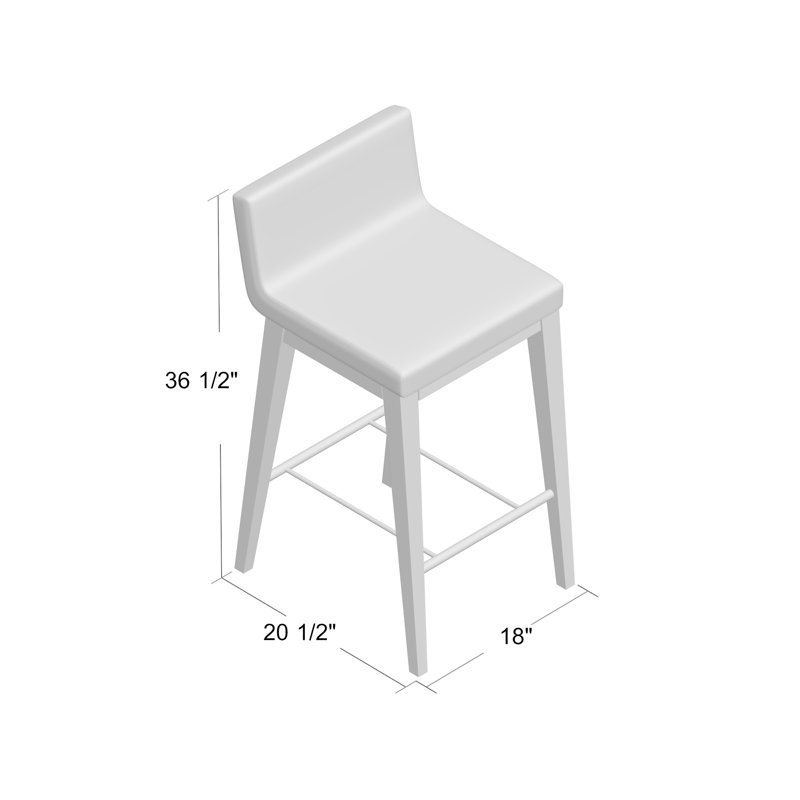 Tabouret de bar et de comptoir Harlowe, Blanc, Tabouret de bar (siège d'une hauteur de 29 po)