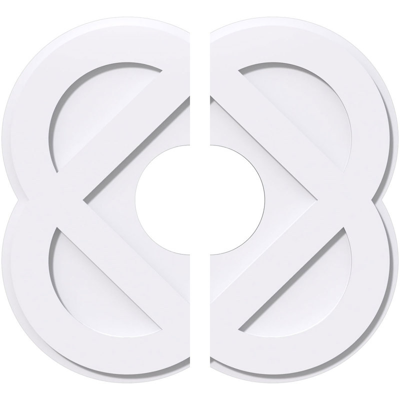 Médaillon de plafond contemporain en PVC de qualité architecturale Charlotte, H 1 po x l 22 po x P 22 po