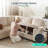 Sherry 106" Convertible Plush Corduroy Sleeper Sectional With Storage Chaise & USB Charging-1556804745
