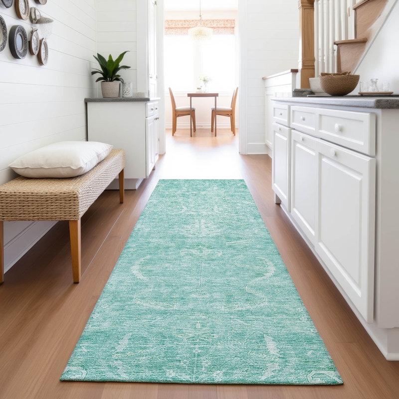 Tapis damassé de qualité supérieure lavable à la machine Dahl AMF1083, Tapis de couloir 2 pi 3 po x 7 pi 6 po