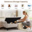 Très grand banc de rangement Chesterfield de 63,7 po avec pieds en bois massif-1925185541