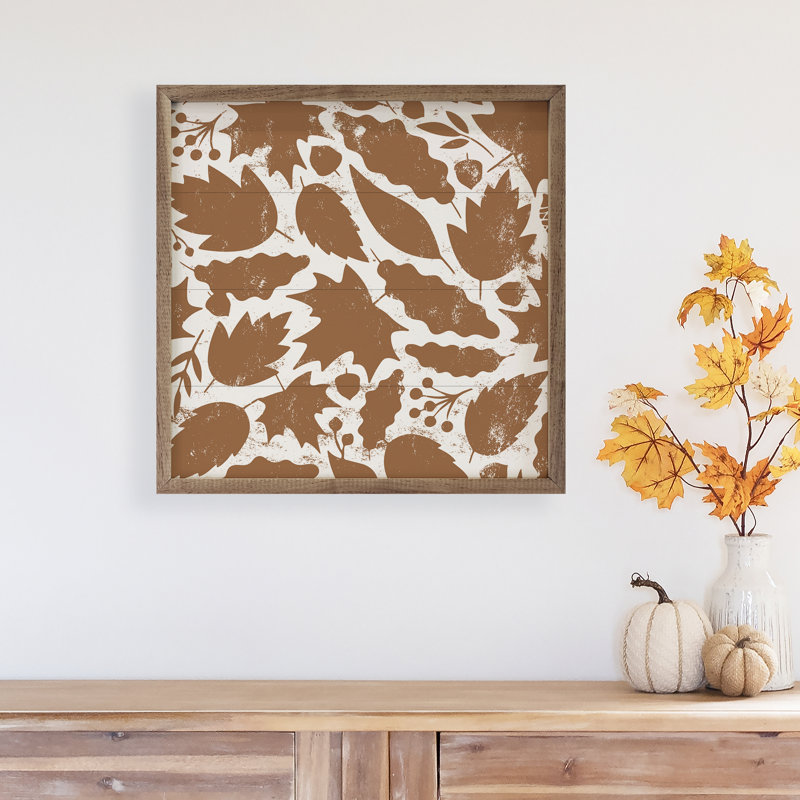 Motif de feuille blanc et orange, H 4 po x l 4 po x P 1 po