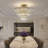 20'' 5-Tier Gold Crystal Chandelier Modern Round Semi Flush Mount Ceiling Light-1088633869