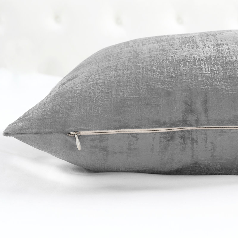Textured Velvet Euro Reversible Pillow Cover, Steeple Gray