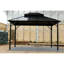 Pavillon de jardin à toit rigide en acier noir avec conception à double toit pour des réceptions en plein air toute l'année