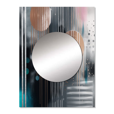 Malikhi Whispers Of Marble III - Marble Wall Mirror, Gray Decorative Mirror, Printed Metal Art