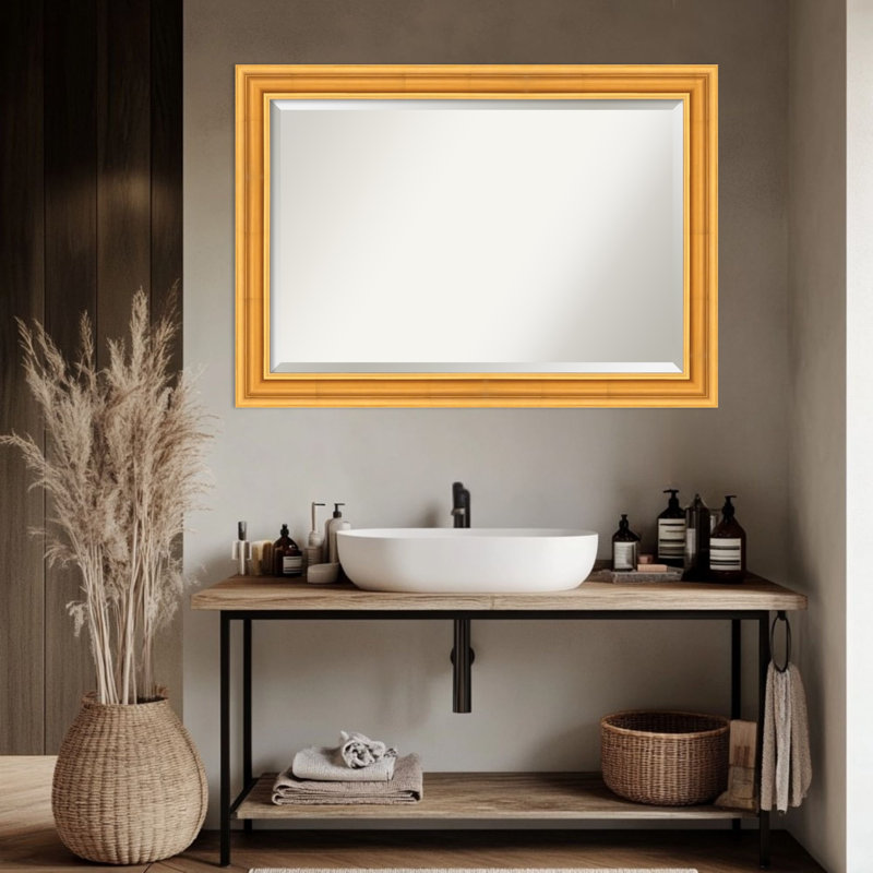 Miroir mural de salle de bain Sierra, 29,5 po x 23,5 po, Doré
