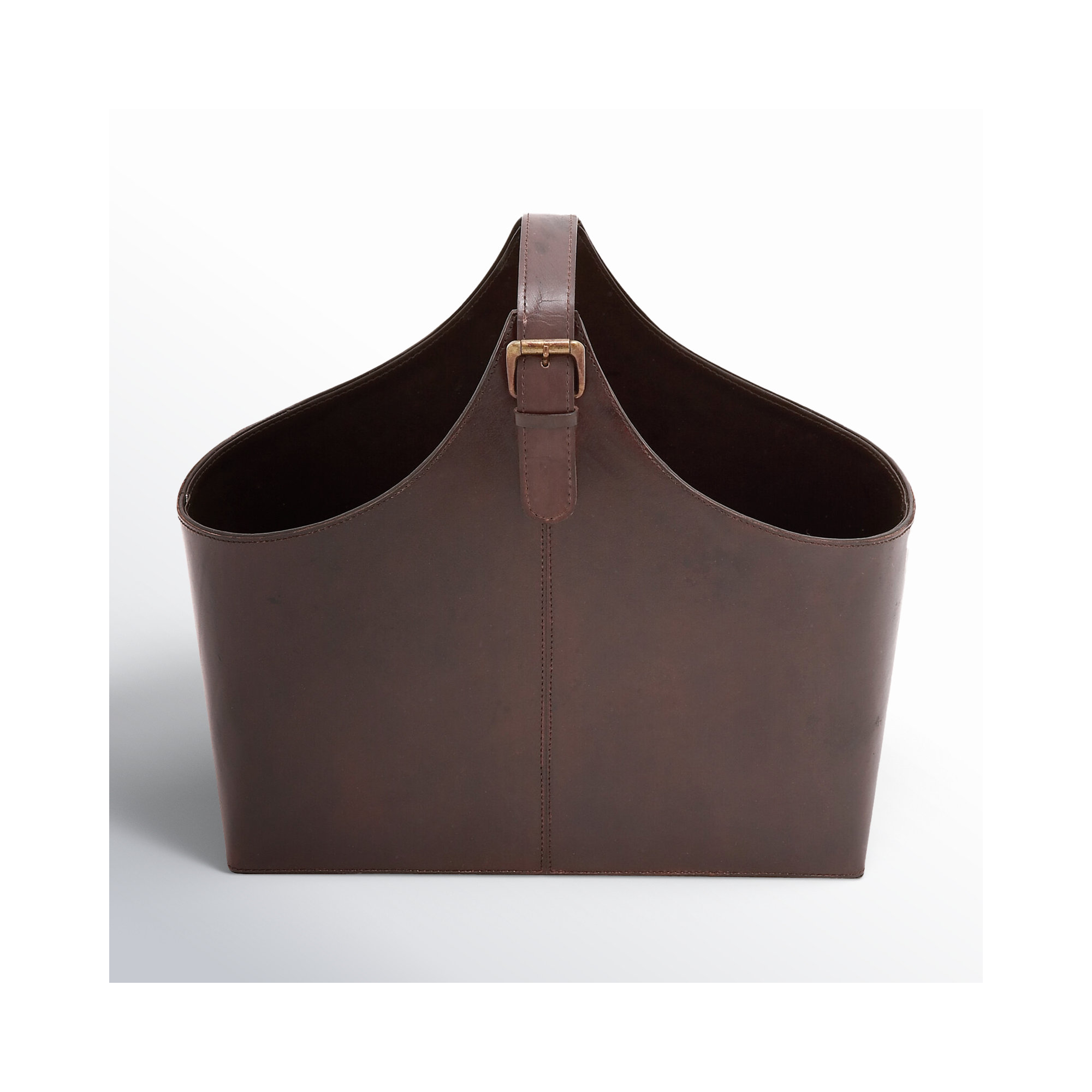 Alline Leather Magazine Rack, Brown