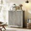 Fluted Modern Buffet Sideboard Cabinet With Doors & Shelves-614826727