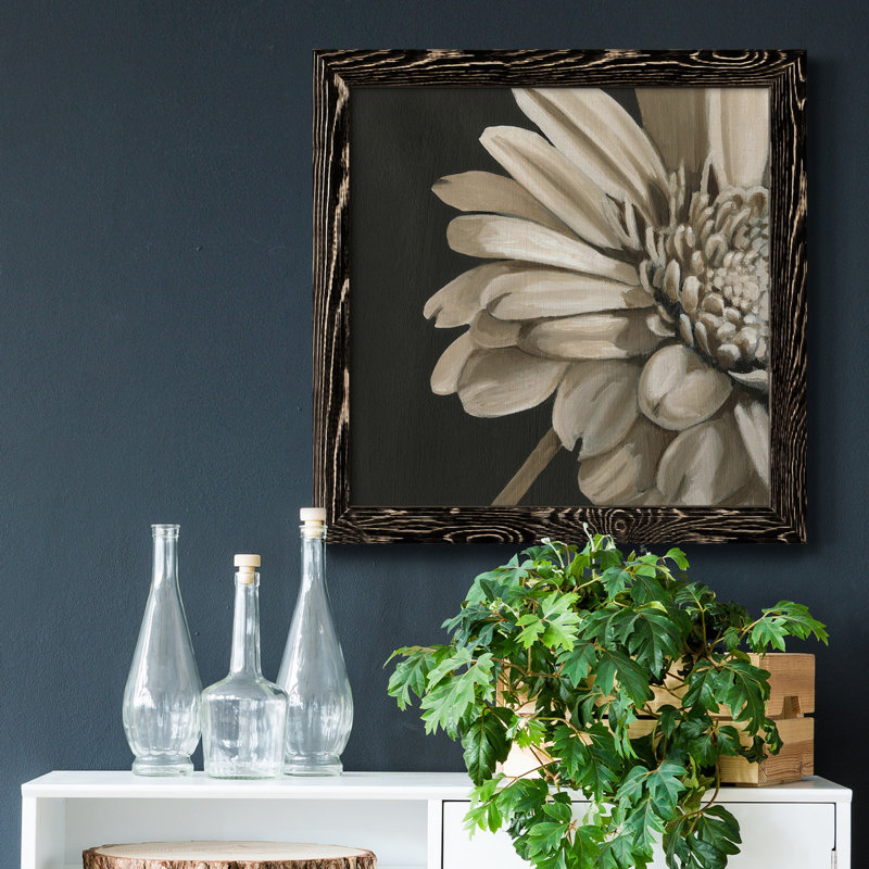 Classical Blooms IV - Art mural, H 31,5 po x l 31,5 po x P 1,5 po, Noir