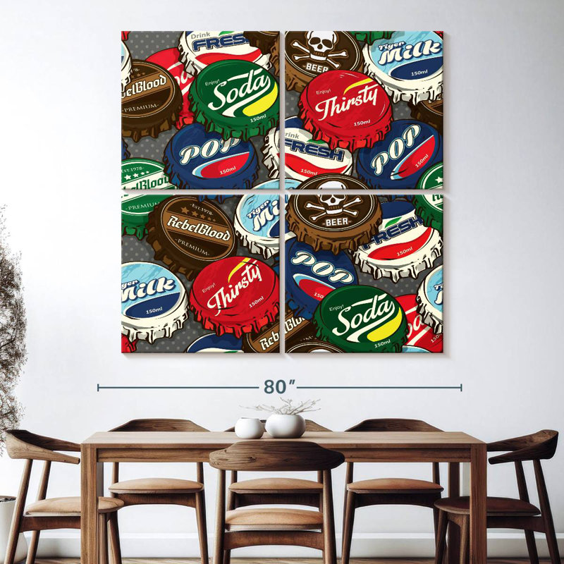 Soda Bottle Caps, 74" H x 74" W