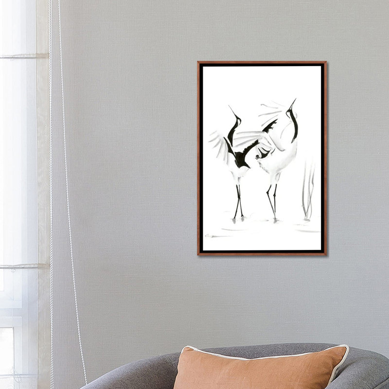 Cranes I - reproduction d'art murale encadrée, H 26 po x l 18 po, Reproduction encadrée sans passe-partout, Brun