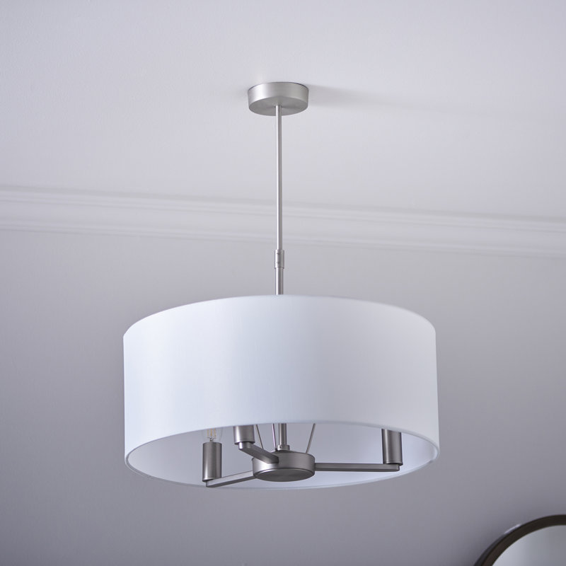 Katrina 3 - Light Matt Nickel Drum Pendant