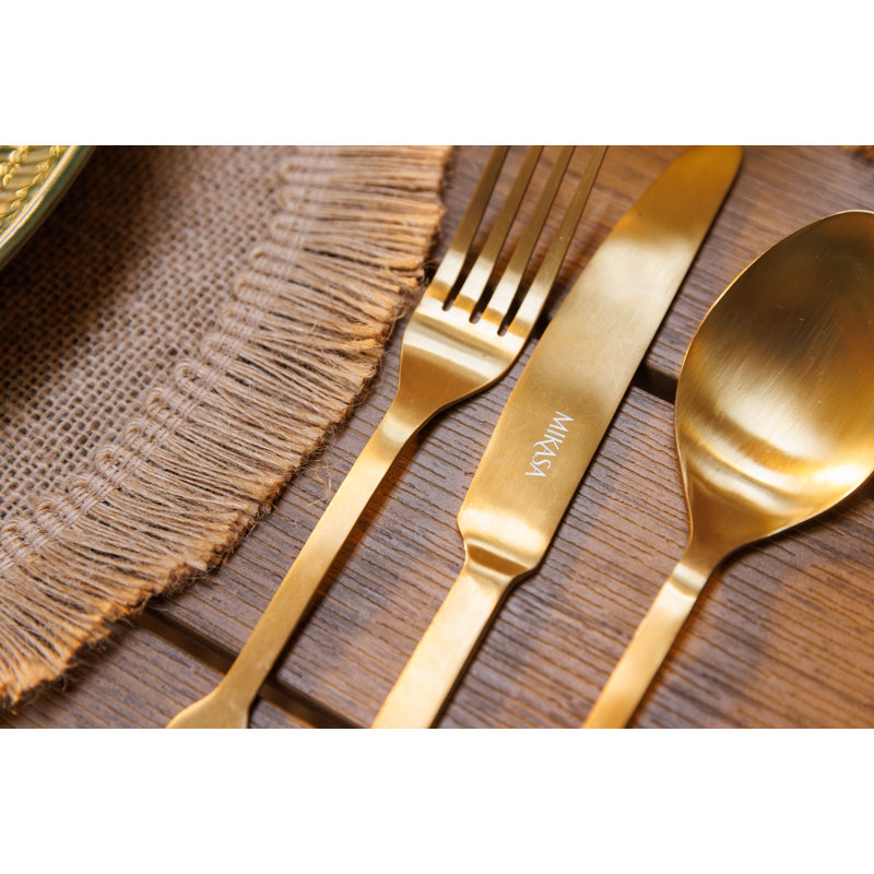 Mikasa Soho Gold Stainless Steel Cutlery Set, 16 Piece