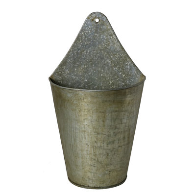 Callas Weather Resistant UV Resistant Reclaimed Metal Tapered Wall Planter