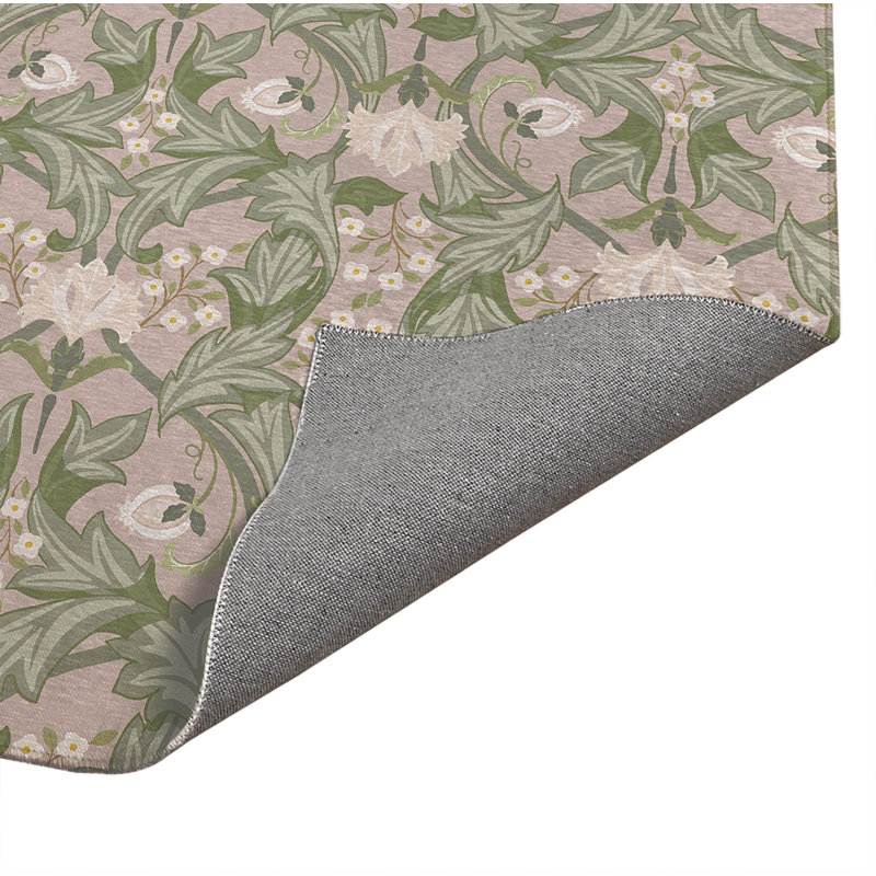 Ogee Leaf Indoor Doormat, Dusty Pink, 48" W x 72" L