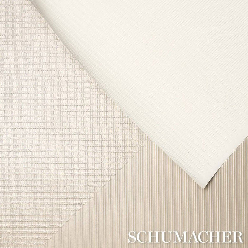 Hand Combed Triangles Wallpaper, Ivory
