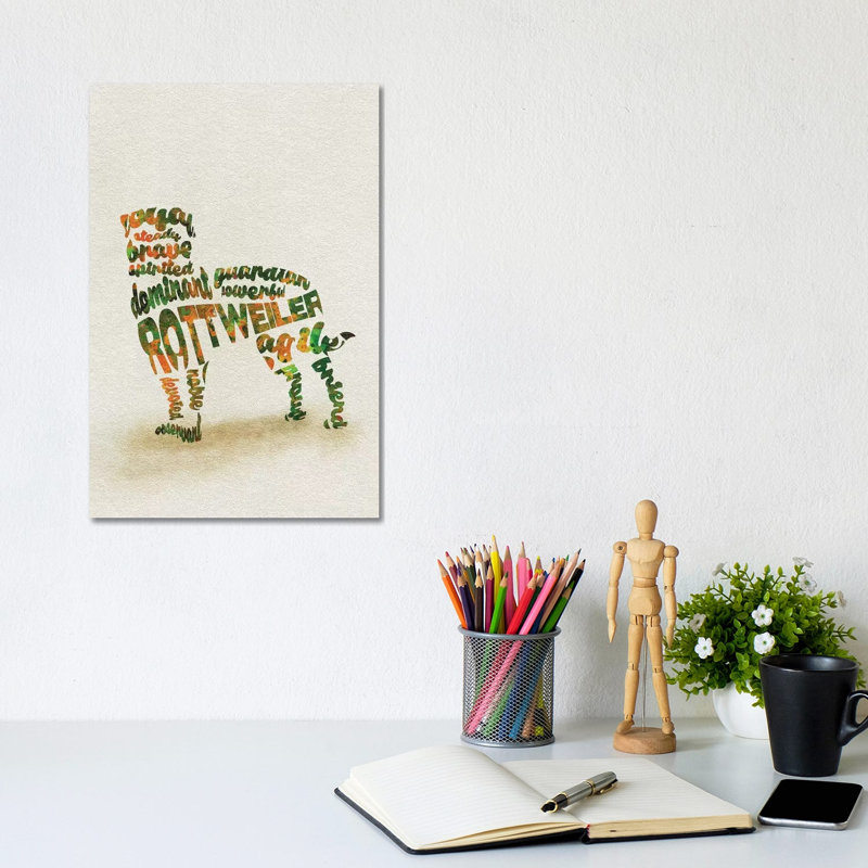 Rottweiler by Ayse Deniz Akerman - Wrapped Canvas Print, 20.32 cm H x 30.48 cm W