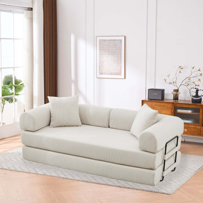 Canapé-lit pliant avec matelas à ressorts en mousse, conception convertible pour le salon, le bureau ou un appartement, parfait pour les espaces compacts