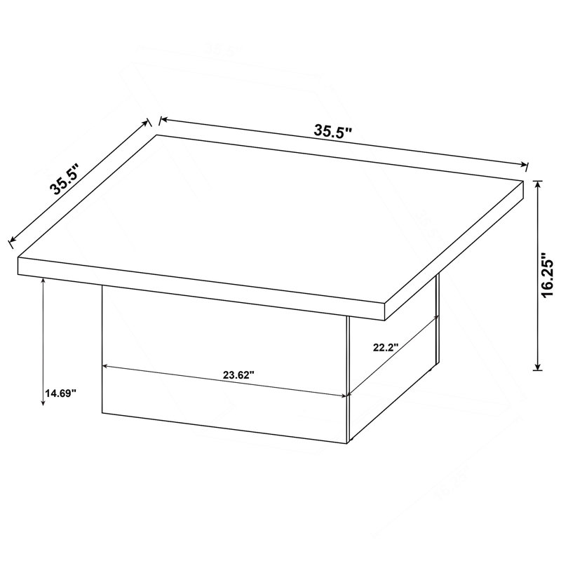 Ensemble de tables basses carrées 3 pièces