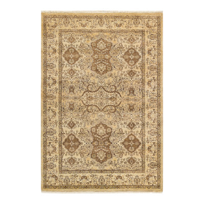 Tapis unique en laine noué à la main 4 pi 3 po x 6 pi 3 po nouvel âge Keenan