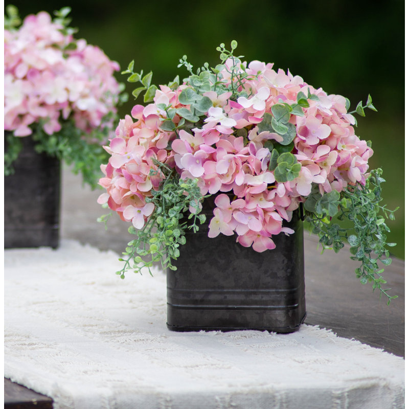 Centres de table mixtes en pot, H 20 po x l 10 po x P 9 po, Rose