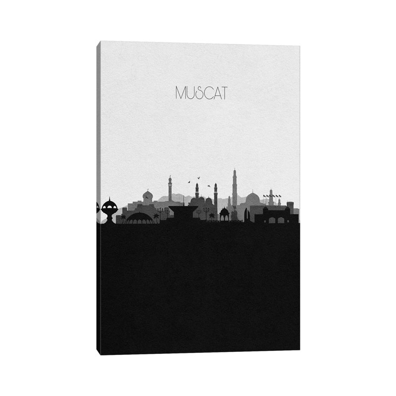 Muscat, Oman City Skyline by Ayse Deniz Akerman - Wrapped Canvas Print